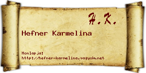 Hefner Karmelina névjegykártya